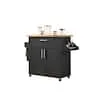 Hodedah Kitchen Island with Spice Rack Towel