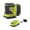 Ryobi PCL401K1 ONE+ 18V Cordless 1/4 Sheet Sander Kit with 4.0 Ah Battery and Charger