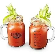 Final Touch Bloody Mary Mason Jar Mugs/Glasses, Set of 2-20 oz (600 ml) (GG5205)