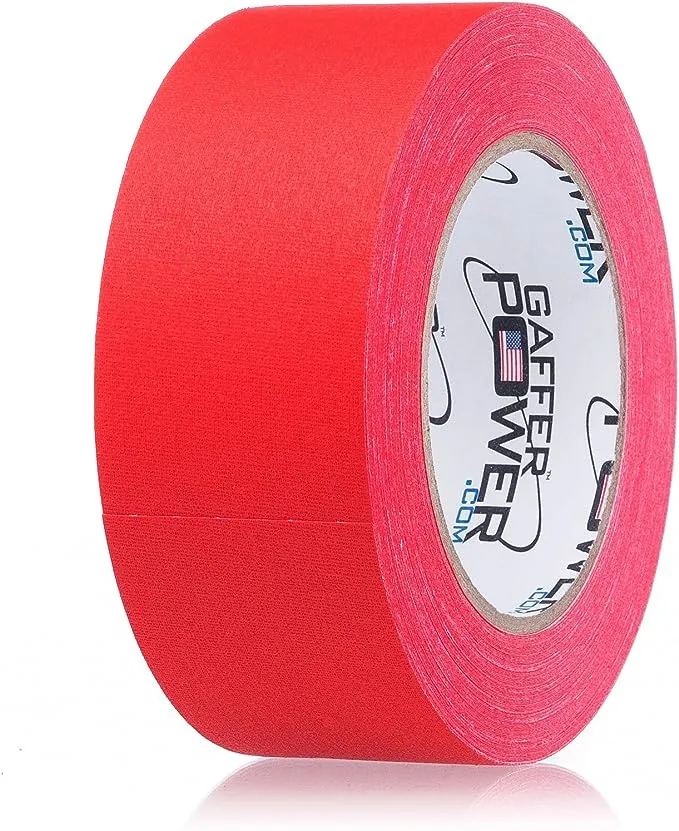 2" Width ProTapes Pro Gaff Premium Matte Cloth Gaffer's Tape With Rubber Adhesive, 50 yds Length x, Fluorescent Pink (Pack of 1)