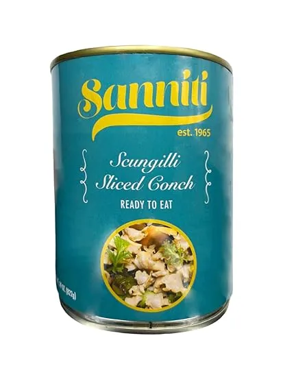 Sanniti Scungilli | Sliced Conch | Ready to Eat | Canned Seafood | 29 oz