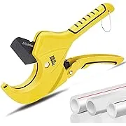 THINKWORK Ratchet-type PVC Cutter, PVC Pipe Cutter up to 2-1/2", Heavy-Duty Pipe Cutting Tool with SK5 Blades for Cutting PVC PEX PPR Plastic Hoses and Pipe, Suitable for Home Repairs and Plumber