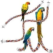 Jusney Bird Rope Perches, Parrot Toys 41 Inches Rope Bungee Bird Toy (41 inches)