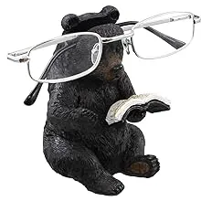 Top Brass Whimsical Sitting Bear Reading Book Eyeglasses Holder Stand