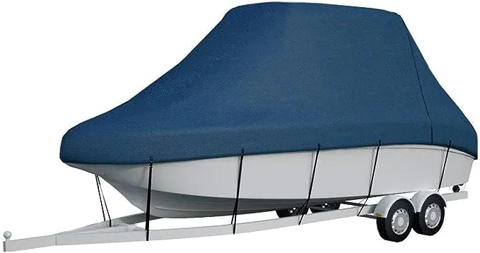 Seal Skin 600D Marine Grade T-Top Boat Cover upto 26'-28'L x 108"W Beam Waterproof & UV Resistant Navy Blue