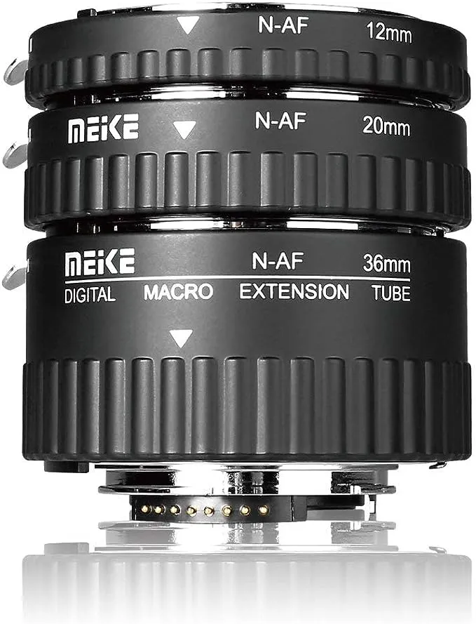 MEIKE N-AF1-A Macro Electronic Mount Auto Foucs Macro Metal Extension Tube Adapter for Nikon DSLR Camera D80 D90 D300 D300SD800 D3100 D3200 D5000 D5100 D5200 D7000 D7100 etc