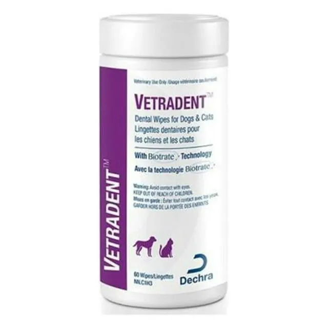 Dechra Vetradent Dental Wipes for Dogs and Cats 60 Count