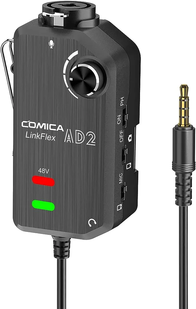 Comica Audio LINKFLEX AD2 Single-Channel Mic and Guitar Interface for Smartphones and Cameras