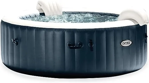 Intex PureSpa Plus Portable Bubble Jet Spa Inflatable Hot Tub with 2 Headrests, Insulated Cover, and Spa Filter Replacement Cartridges (6 Pack)