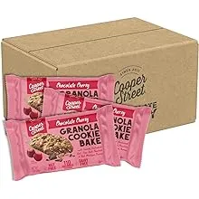 Cooper Street Granola Cookie Bake - Chewy Granola Bars with Chia, Flax, Buckwheat and Oats in Delicious Chocolate Cherry Flavor | Individually Wrapped Healthy Breakfast Bars | 1 oz | 48 Pack