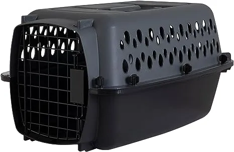 Petmate Pet Porter Dog Kennel 23", Dark Gray & Black, for Pets up to 15lbs, Made in USA