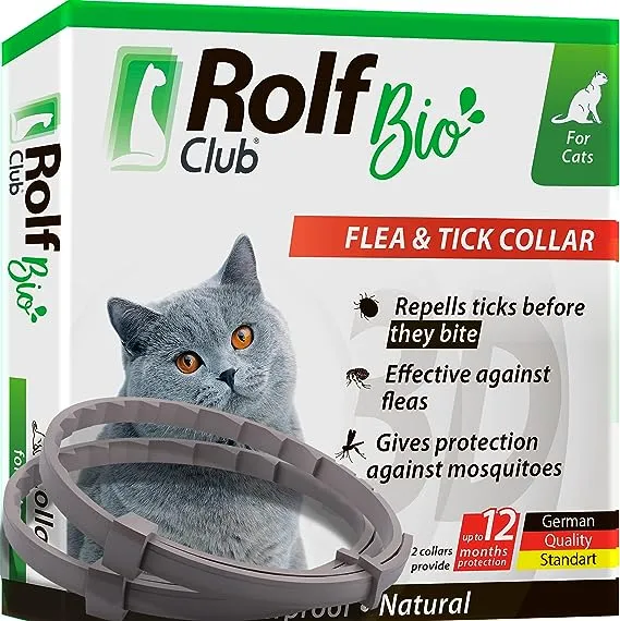 Natural Flea & Tick Collar for Cats - 12 Months Control of Best Prevention & Safe Treatment - Anti Fleas and Ticks Essential Oil Repellent (1 Count)