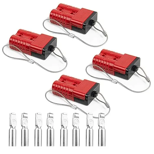 HYCLAT Red Battery Quick Connect/Disconnect Wire Harness Plug Connector Recovery Winch Trailer (4 Pack