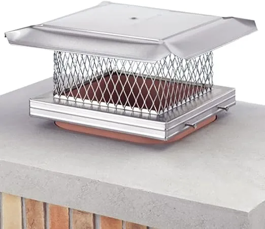 Pro 13" x 13" SS Single-Flue Chimney Cap 3/4" Mesh - 8" SH