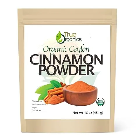 True Organic Ceylon Cinnamon Powder, 1lb, organic cinnamon powder USDA&amp;Kosher...