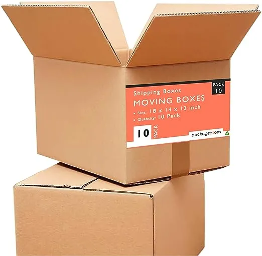 18 x 14 x 12 Medium Moving Boxes Strong Shipping Boxes 10 Pack