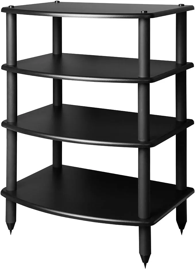 Pangea Audio Vulcan Five Shelf Audio Rack, Media Stand, and Components Cabinet 5 Shelf Black