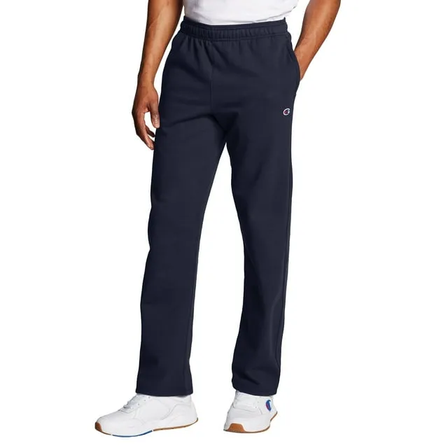 Champion Men's Powerblend Fleece Open Bottom Pants Navy