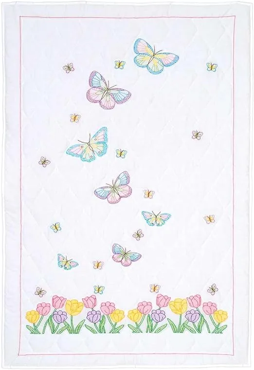 Beautiful Blooms Lap Quilt Top - Stamped Embroidery Kit