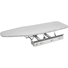 Rev-A-Shelf Pull Out Adjustable Folding Retractable Ironing Board w/Ball-Bearing Slide for Bathroom/Closet Vanity Cabinet Drawer, Gray, VIB-20CR