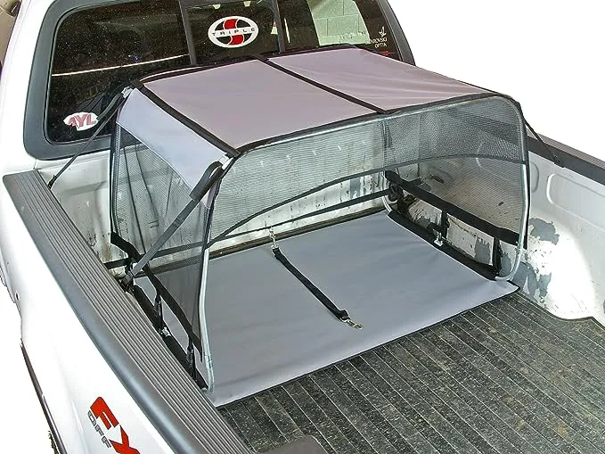 Bushwhacker - Paws N Claws K9 Canopy w/ Pad and Tether for Truck Beds - Dog Shade ...