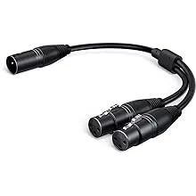 CableCreation XLR male to Dual XLR Female Y Splitter 3Pin Balanced Microphone ...