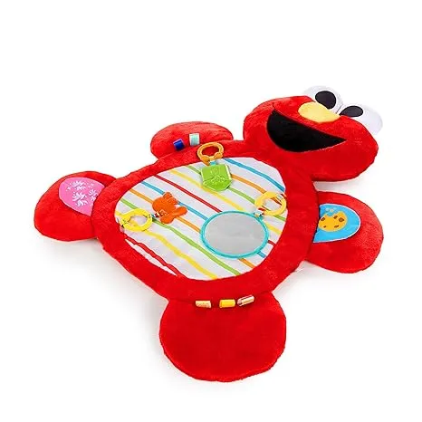 Bright Starts Sesame Street Tummy-Time Elmo Prop Mat, Ages 0-12 Months