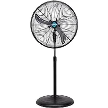 Tornado 24 Inch High Velocity Stationary Non-Oscillating Metal Pedestal Fan Commercial, Industrial Use 3 Speed 7600 CFM 6.6 FT Cord UL Safety Listed, Black