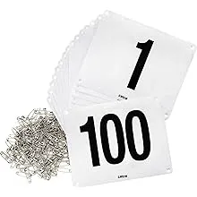 Running Bib Large Numbers with Safety Pins for Marathon Races &amp; Events 6x7.5 In.