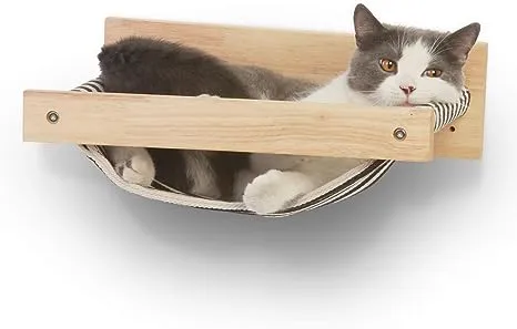 Fukumaru Cat Hammock Wall Mounted Large Cats Shelf - Modern Beds and Perches - Premium Kitty Furniture for Sleeping, Playing, Climbing, and Lounging