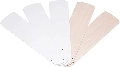 42-Inch White/Bleached Oak Ceiling Fans Fan Blades - 5 Pack