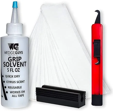 Wedge Guys Golf Grip Kits for Regripping Golf Clubs - Professional Quality - Options Include Hook Blade, 15 or 30 Grip Tape Strips, 5 or 8 oz Grip Solvent & Rubber Vise Clamp