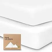 KeaBabies Soothe Fitted Crib Sheet Soft White