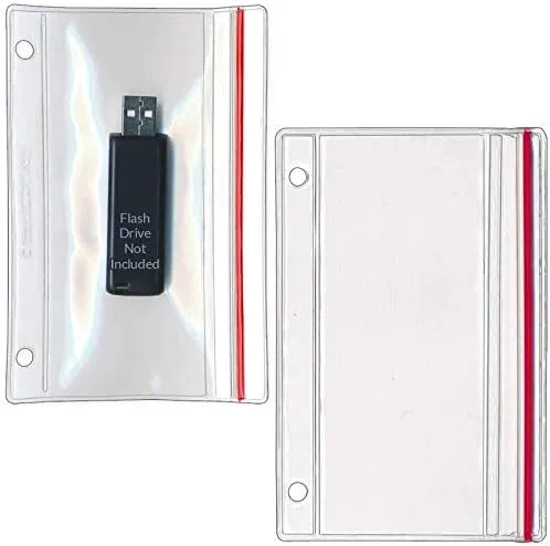 StoreSMART - Flash Drive Zipper Case for 3-Ring Binders - Vinyl Plastic Binder Pockets - R1831 5 Pack