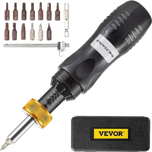 VEVOR Torque Screwdriver, 1/4" Drive Screwdriver Torque Wrench, Torque Screwdriver Electrician 10-70 in/lbs Torque Range Accurate to ±5%, Adjustable inch Pound Torque Screwdriver with Bits & Case