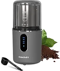 DmofwHi Cordless Coffee Grinder Electric USB Rechargeable Coffee Bean Grinder with 304 Stainless Steel Blade and Removable Bowl