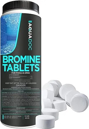 Spa Bromine Tablets for Hot tub, 1.5lbs - Spa Sanitizing Bromine for Hot Tubs & Spa Bromine Tablets - Recommended Hot Tub Bromine Sanitizer by AquaDoc