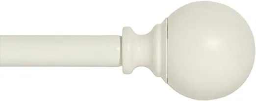 Ivilon Drapery Treatment Window Curtain Rod - Ball Style, 28 to 48 Inch. Color White/Ivory
