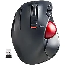 EX-G Left-Handed Trackball Mouse, 2.4GHz Wireless, Thumb Control, 6-Button Fu...