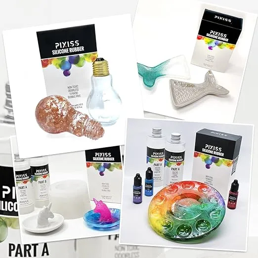 Silicone Mold Making Kit (2 Gallon) Liquid Silicone Rubber Bubble Free Translucent Clear Mold Making Silicone-Mixing Ratio 1:1-Molding Silicone for Resin Molds, Silicone Molds DIY (8.4kg/296oz Kit)