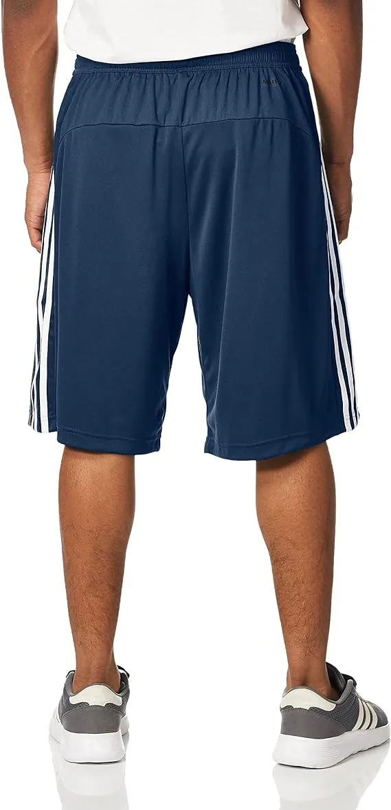 Men's Adidas Designed 2 Move 3-Stripes Primeblue Shorts - Blue - Small