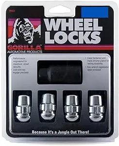 Gorilla Automotive Products 38431XL Chrome Wheel Lock, Set of 4 (Seat 12mm x 1.50 Thread Size)