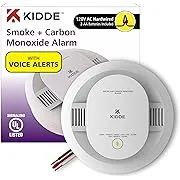 Kidde Hardwired Smoke & Carbon Monoxide Detector, AA Battery Backup, Voice Alerts, Interconnectable, LED Warning Light Indicators