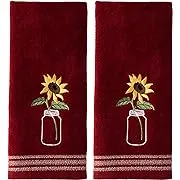 SKL Home by Saturday Knight Ltd. Sunflower In Jar 2 Pc Hand Towel Set, Wine