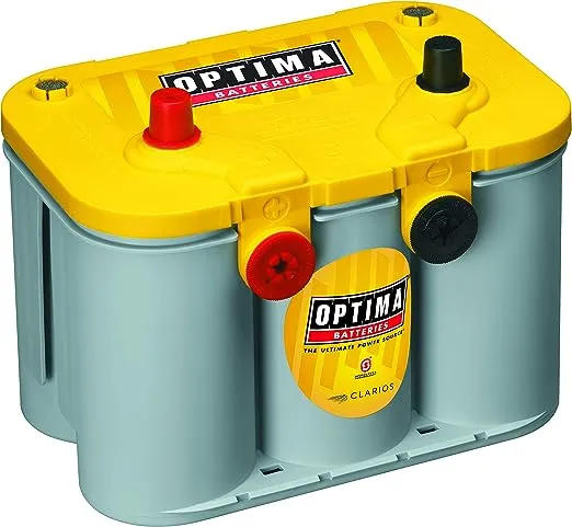 OPTIMA Batteries High Performance D34/78 YellowTop Dual Purpose Sealed AGM Car, Truck and SUV Battery, 750 CCA, Dual Terminal, Maintenance Free, Versitile Mounting