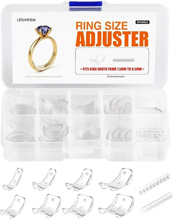 ELETIUO Ring Size Adjuster for Loose Rings - 60Pack, 2 Styles, Ring Guard, Ring ...