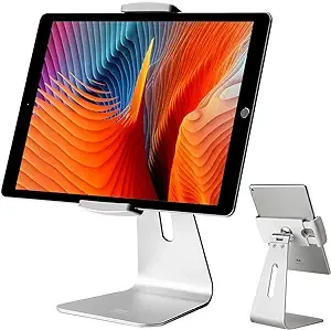 viozon iPad Pro Stand, Tablet Stands 360° Rotatable Aluminum Alloy Desktop Mount Stand Compatible with 7-13inch iPad Pro iPadAir iPad Mini Surface and Surface Pro (Silver General)viozon iPad Pro Stand, Tablet Stands 360° Rotatable Alum…