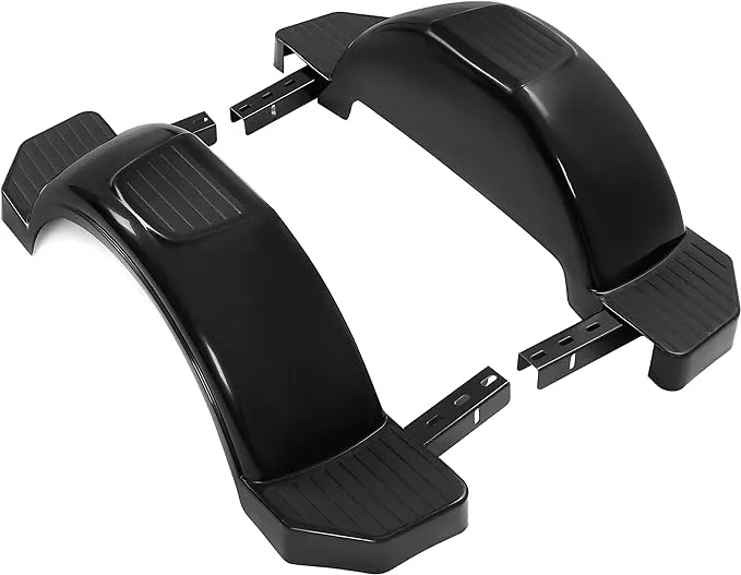 Hecasa Black Pair of Single Axle Trailer Fenders fits 13" Wheels Tire Skirt Boat - 39.7" Long x 8.8" Wide x 11.4" MO-035