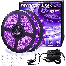 Yayit 52ft Led Black Light Strip Kit960 Units Lamp Beads12v Flexible Blacklight 