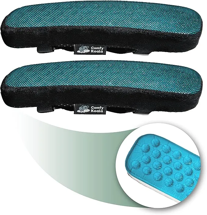 Memory Foam Armrest Pads - Office Chair armrest Pads with Cooling Gel - Wheel...